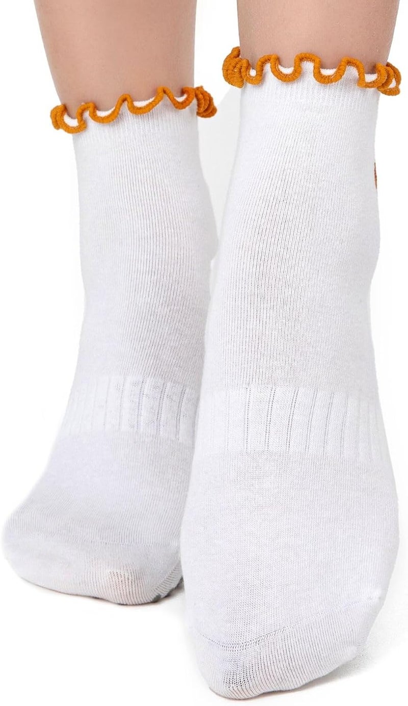 Soxbang 3/6 Pairs Cute Pilates Socks with Grips,Yoga Socks Barre Sock Non Slip Grip Embroidery for Barre Ballet Workout - Image 4